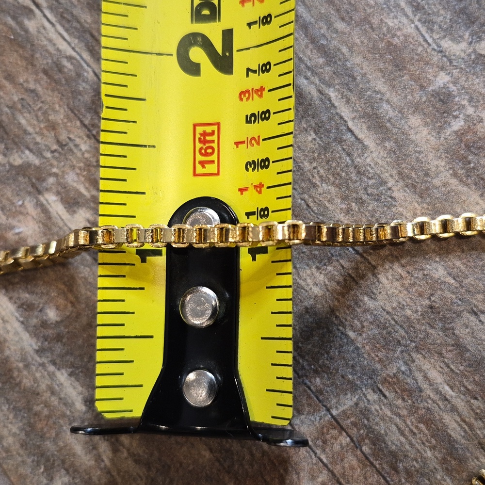 Colorful Rhinestone Gold Tone Cross Pendant Thick Gold Chain Necklace/Brooch - Picture 14 of 14